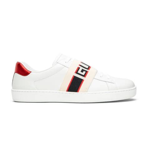 gucci stripe leather sneaker 'white red black'|gucci sneakers women sale clearance.